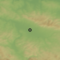 Shaded relief of the 52 km around Trnopolje, drawn from the GMTED2010 grid