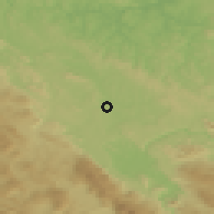 Shaded relief of the 52 km around Tržačka Raštela, drawn from the GMTED2010 grid