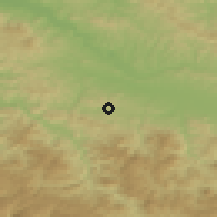Shaded relief of the 52 km around Tulovići, drawn from the GMTED2010 grid