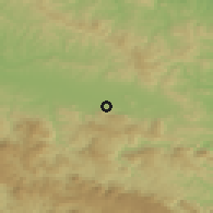 Shaded relief of the 52 km around Tupkovići, drawn from the GMTED2010 grid