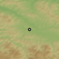 Shaded relief of the 52 km around Turija, drawn from the GMTED2010 grid