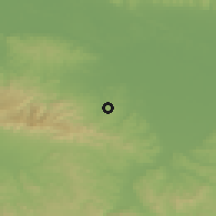 Shaded relief of the 52 km around Turjak, drawn from the GMTED2010 grid