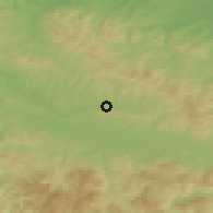 Shaded relief of the 52 km around Tuzla, drawn from the GMTED2010 grid