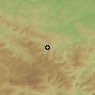 Shaded relief of the 52 km around Ugodnovići, drawn from the GMTED2010 grid