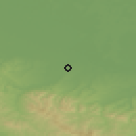 Shaded relief of the 52 km around Ulice, drawn from the GMTED2010 grid