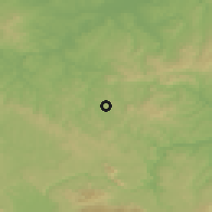 Shaded relief of the 51 km around Varoška Rijeka, drawn from the GMTED2010 grid