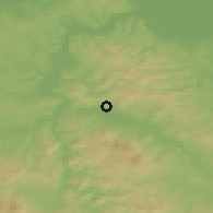 Shaded relief of the 52 km around Velika Brijesnica, drawn from the GMTED2010 grid