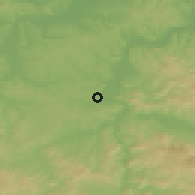 Shaded relief of the 52 km around Velika Bukovica, drawn from the GMTED2010 grid