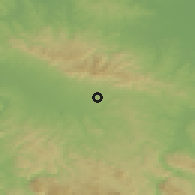 Shaded relief of the 52 km around Verići, drawn from the GMTED2010 grid
