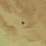 Shaded relief of the 52 km around Vidoši, drawn from the GMTED2010 grid