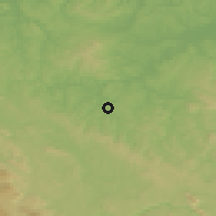 Shaded relief of the 51 km around Vidovska, drawn from the GMTED2010 grid