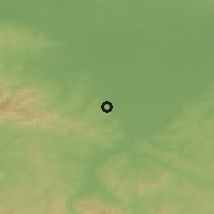 Shaded relief of the 52 km around Vilusi, drawn from the GMTED2010 grid