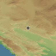 Shaded relief of the 52 km around Vinjani, drawn from the GMTED2010 grid