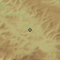 Shaded relief of the 52 km around Visoko, drawn from the GMTED2010 grid