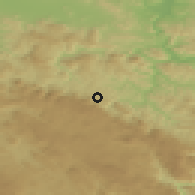 Shaded relief of the 52 km around Vlasenica, drawn from the GMTED2010 grid