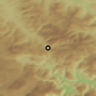 Shaded relief of the 52 km around Voljevac, drawn from the GMTED2010 grid