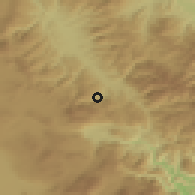 Shaded relief of the 52 km around Voljice, drawn from the GMTED2010 grid