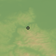 Shaded relief of the 52 km around Vranjak, drawn from the GMTED2010 grid