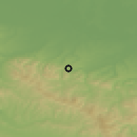 Shaded relief of the 52 km around Vražići, drawn from the GMTED2010 grid