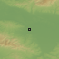 Shaded relief of the 51 km around Vrbaška, drawn from the GMTED2010 grid