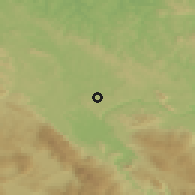 Shaded relief of the 52 km around Vrelo, drawn from the GMTED2010 grid