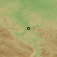 Shaded relief of the 52 km around Vrhpolje, drawn from the GMTED2010 grid