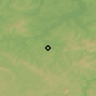 Shaded relief of the 51 km around Vrnograč, drawn from the GMTED2010 grid