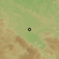 Shaded relief of the 52 km around Vrsta, drawn from the GMTED2010 grid
