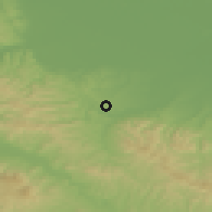 Shaded relief of the 52 km around Vučkovci, drawn from the GMTED2010 grid