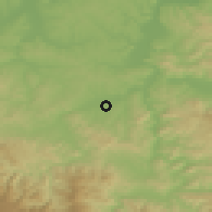 Shaded relief of the 52 km around Vukovo, drawn from the GMTED2010 grid