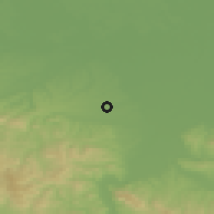 Shaded relief of the 52 km around Zagoni, drawn from the GMTED2010 grid