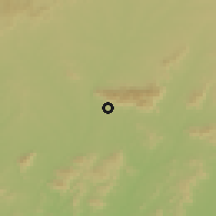 Shaded relief of the 60 km around Águas Belas, drawn from the GMTED2010 grid