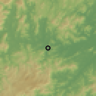 Shaded relief of the 57 km around Blumenau, drawn from the GMTED2010 grid