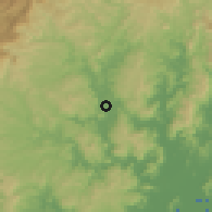 Shaded relief of the 57 km around Braço do Norte, drawn from the GMTED2010 grid