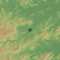 Shaded relief of the 57 km around Brusque, drawn from the GMTED2010 grid