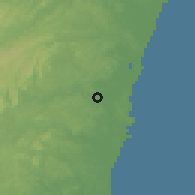 Shaded relief of the 60 km around Cabo de Santo Agostinho, drawn from the GMTED2010 grid