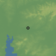 Shaded relief of the 56 km around Cachoeirinha, drawn from the GMTED2010 grid
