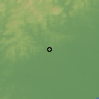 Shaded relief of the 56 km around Camaquã, drawn from the GMTED2010 grid