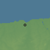 Shaded relief of the 60 km around Camocim, drawn from the GMTED2010 grid