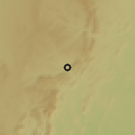 Shaded relief of the 60 km around Campo Formoso, drawn from the GMTED2010 grid