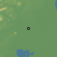 Shaded relief of the 58 km around Campos, drawn from the GMTED2010 grid