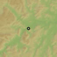 Shaded relief of the 59 km around Almenara, drawn from the GMTED2010 grid