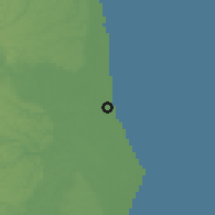 Shaded relief of the 59 km around Canavieiras, drawn from the GMTED2010 grid