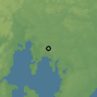 Shaded relief of the 60 km around Candeias, drawn from the GMTED2010 grid