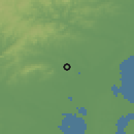 Shaded relief of the 56 km around Capão de Leão, drawn from the GMTED2010 grid