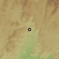 Shaded relief of the 58 km around Carangola, drawn from the GMTED2010 grid