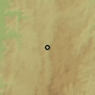 Shaded relief of the 59 km around Caratinga, drawn from the GMTED2010 grid