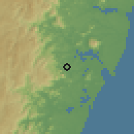 Shaded relief of the 58 km around Cariacica, drawn from the GMTED2010 grid