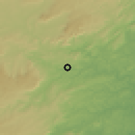 Shaded relief of the 60 km around Catende, drawn from the GMTED2010 grid