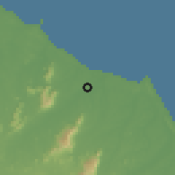 Shaded relief of the 60 km around Caucaia, drawn from the GMTED2010 grid